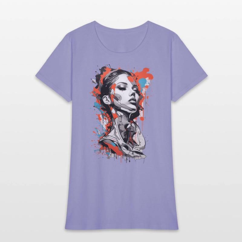 Graffiti Colorful Young Woman Abstract Art