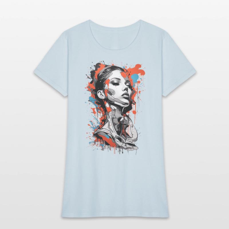Graffiti Colorful Young Woman Abstract Art