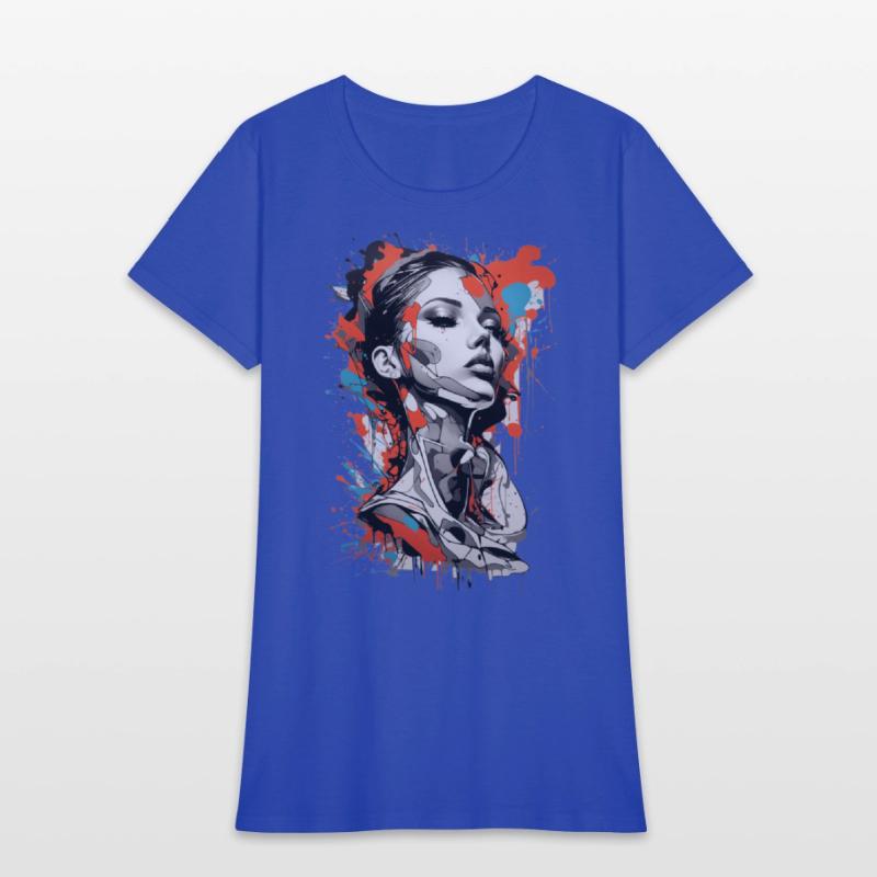 Graffiti Colorful Young Woman Abstract Art