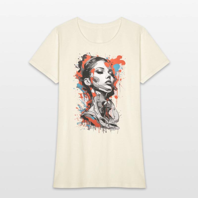 Graffiti Colorful Young Woman Abstract Art