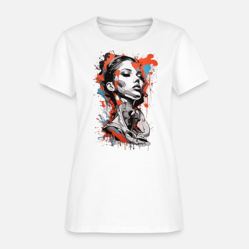 Graffiti Colorful Young Woman Abstract Art