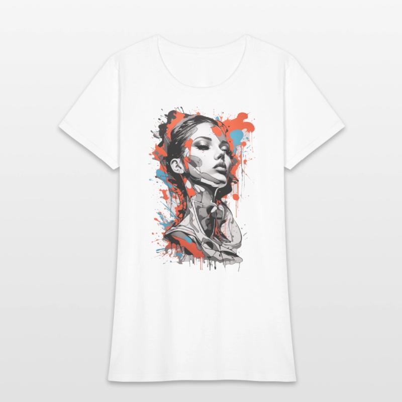 Graffiti Colorful Young Woman Abstract Art
