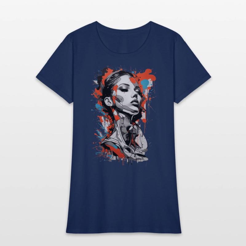Graffiti Colorful Young Woman Abstract Art
