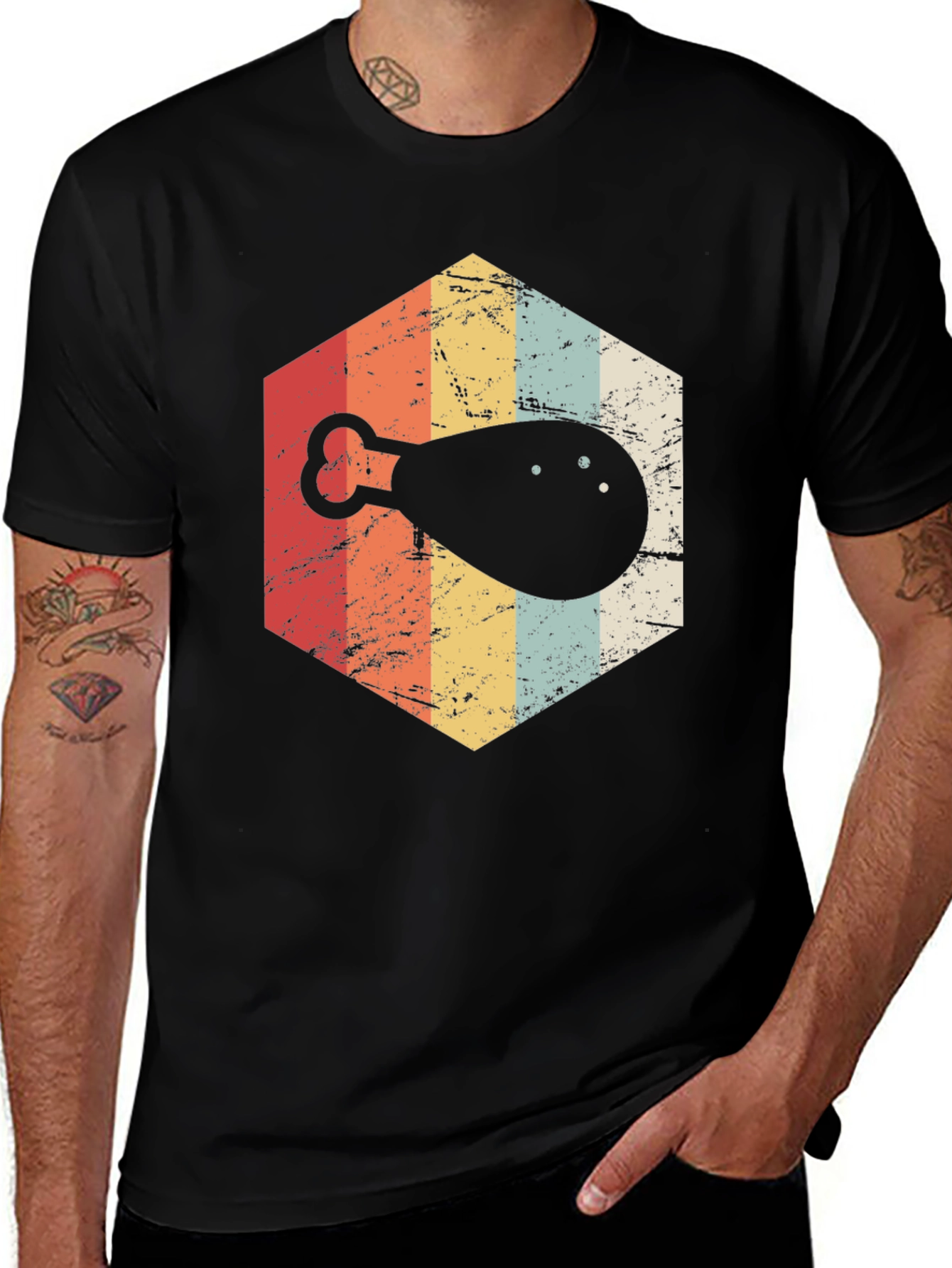 Retro Chicken Leg Graphic T-Shirt