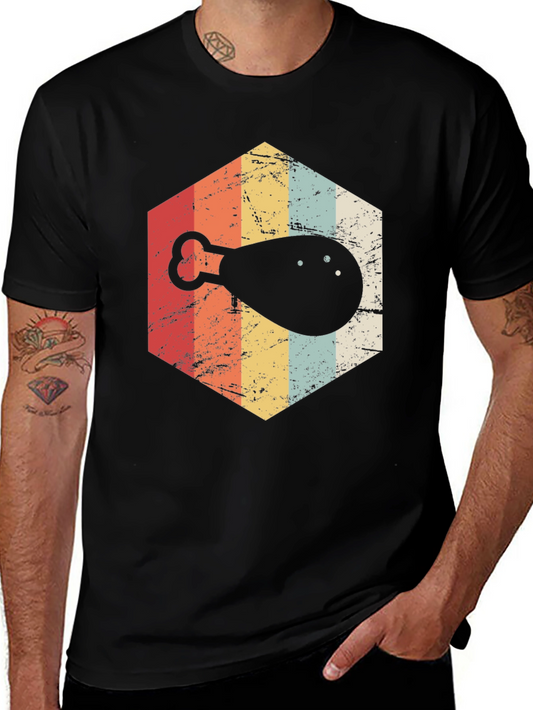 Retro Chicken Leg Graphic T-Shirt