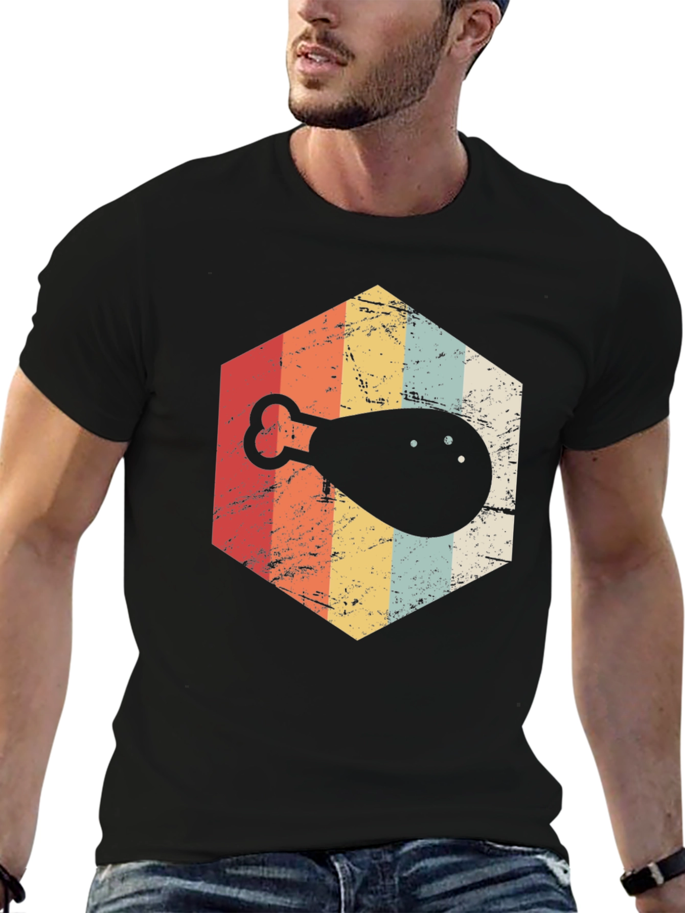 Retro Chicken Leg Graphic T-Shirt