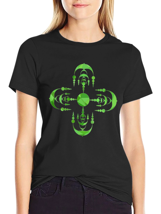 Geometric Green Mandala Graphic Tee