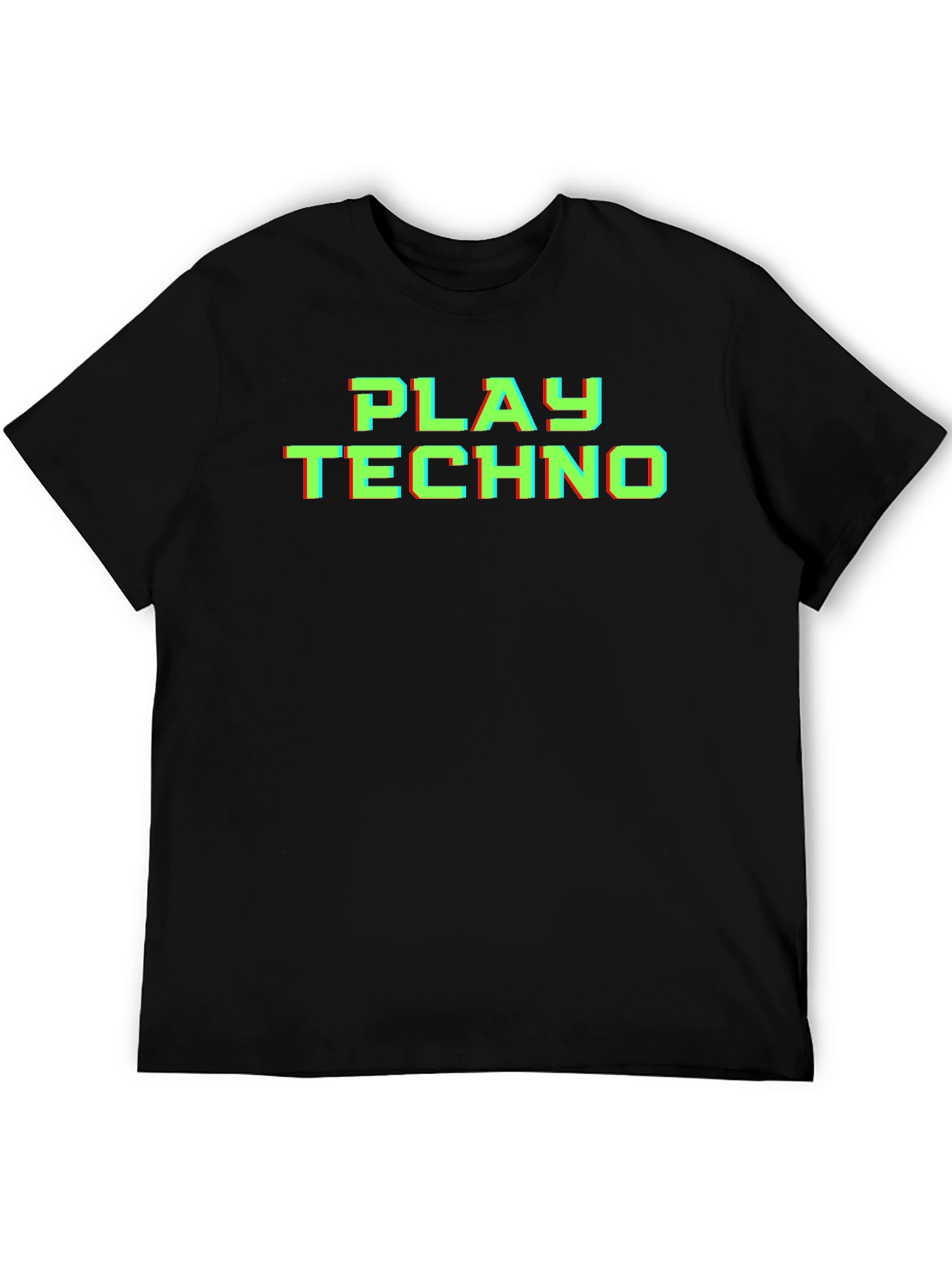 Play Techno Glitch Effect T-Shirt - Black