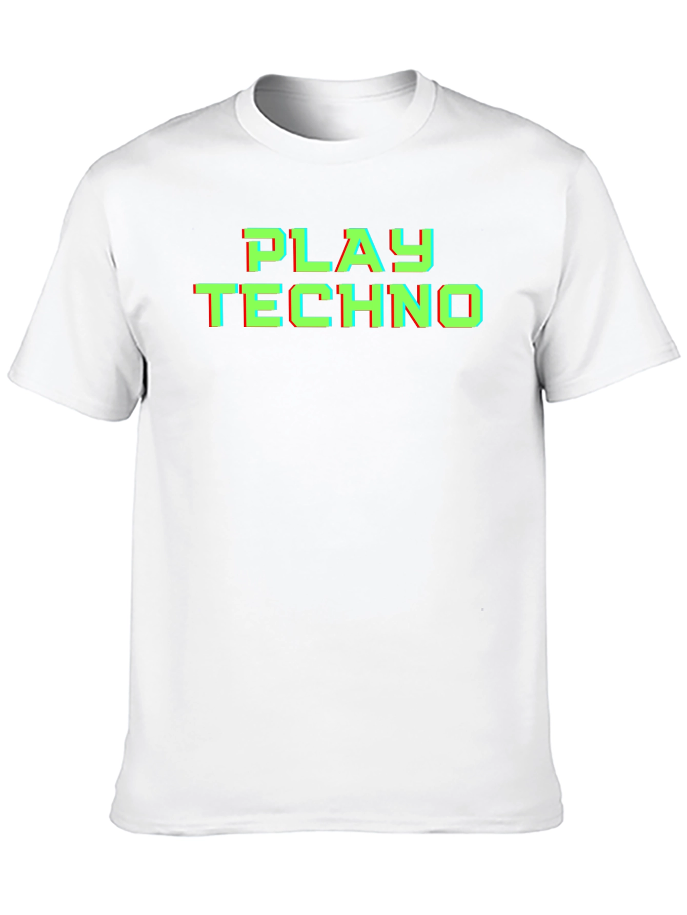 Play Techno Glitch Effect T-Shirt - Black