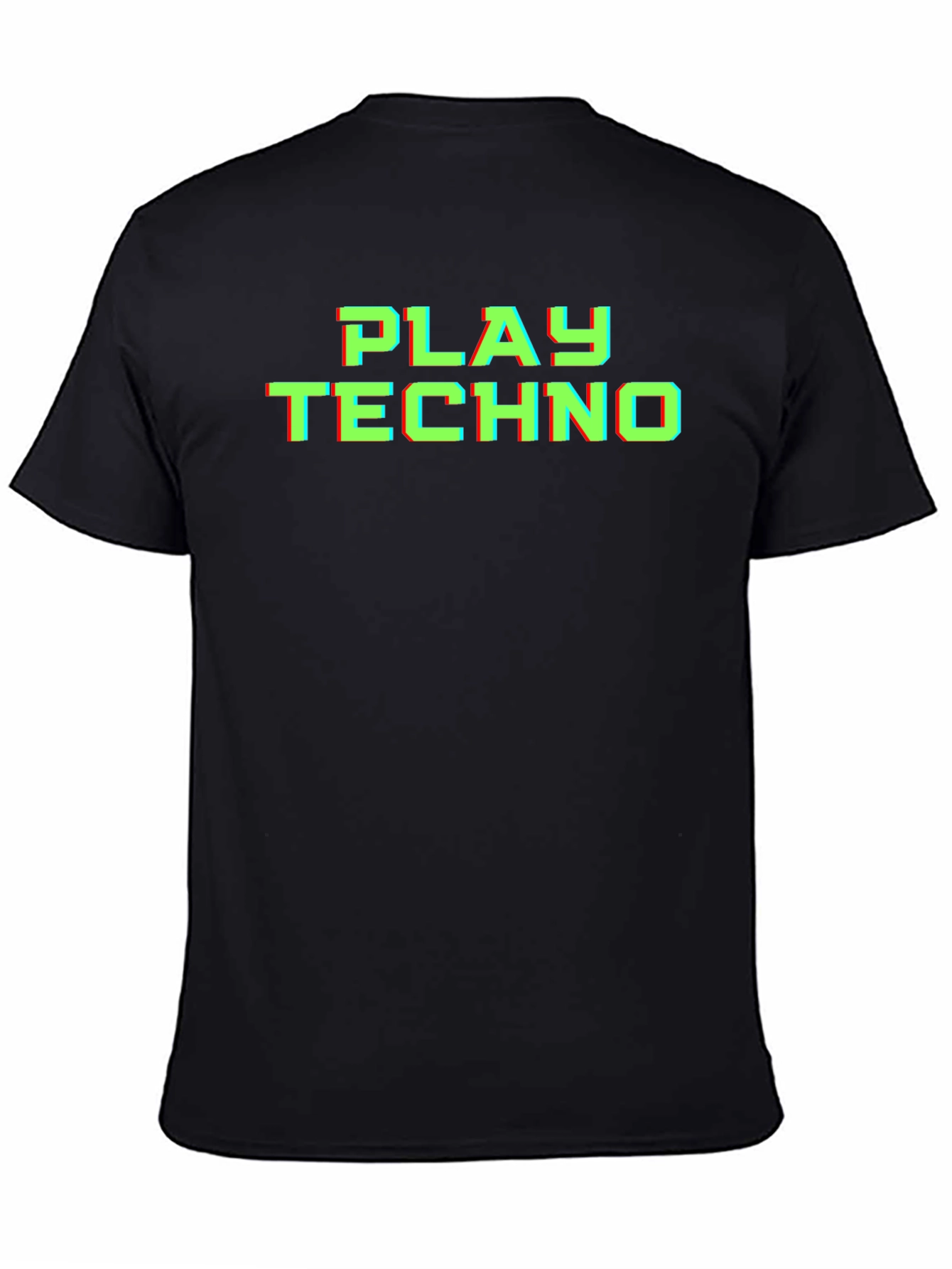 Play Techno Glitch Effect T-Shirt - Black
