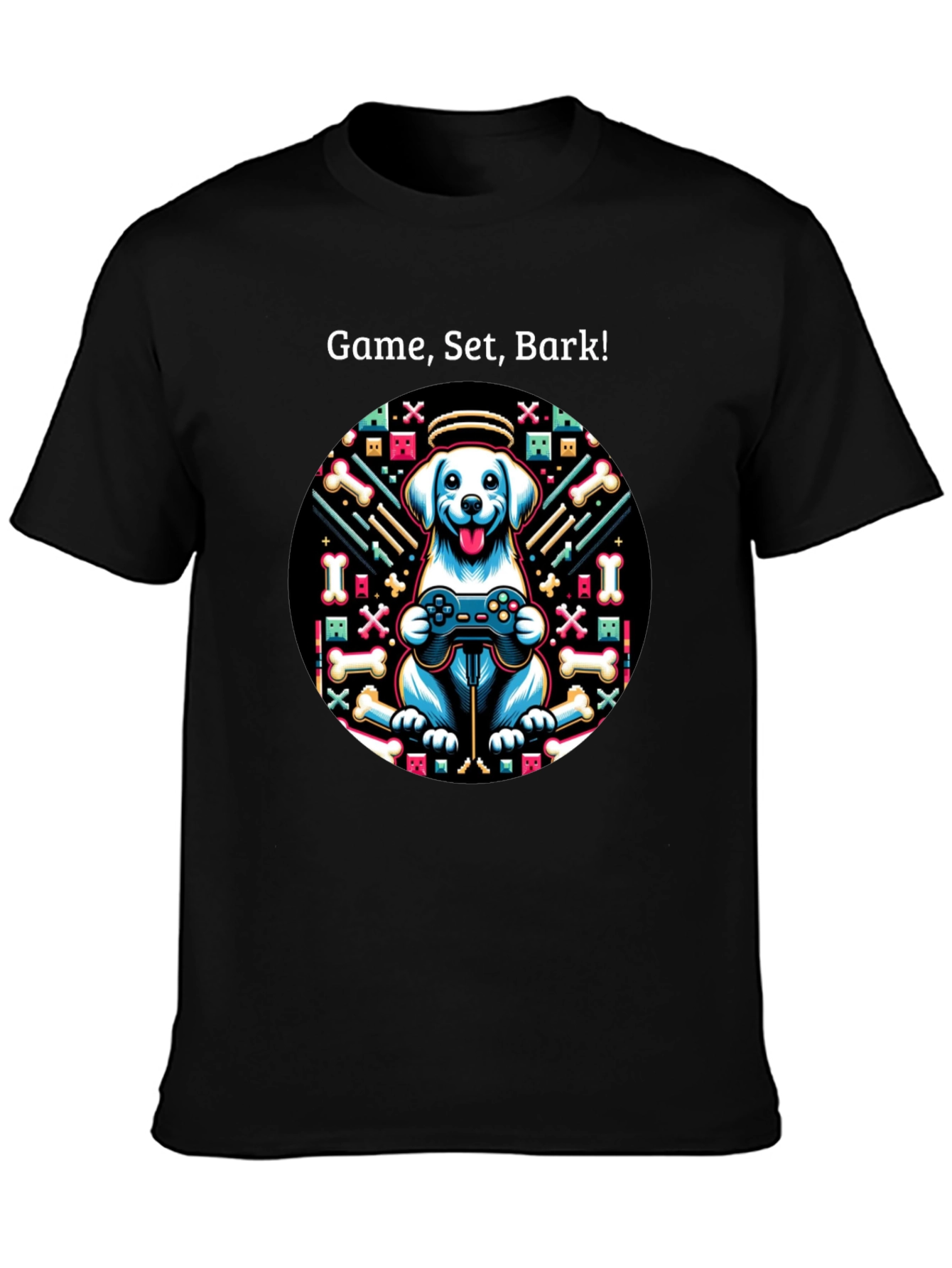 Game Set Bark! Dog Gamer T-Shirt