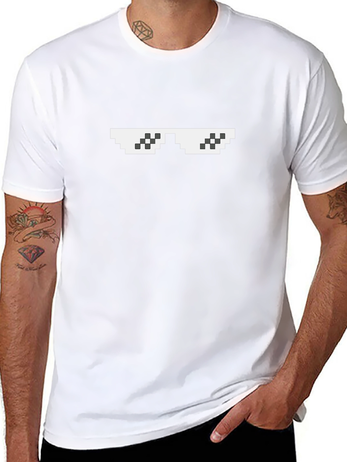 Deal With It Pixel Sunglasses Graphic T-Shirt