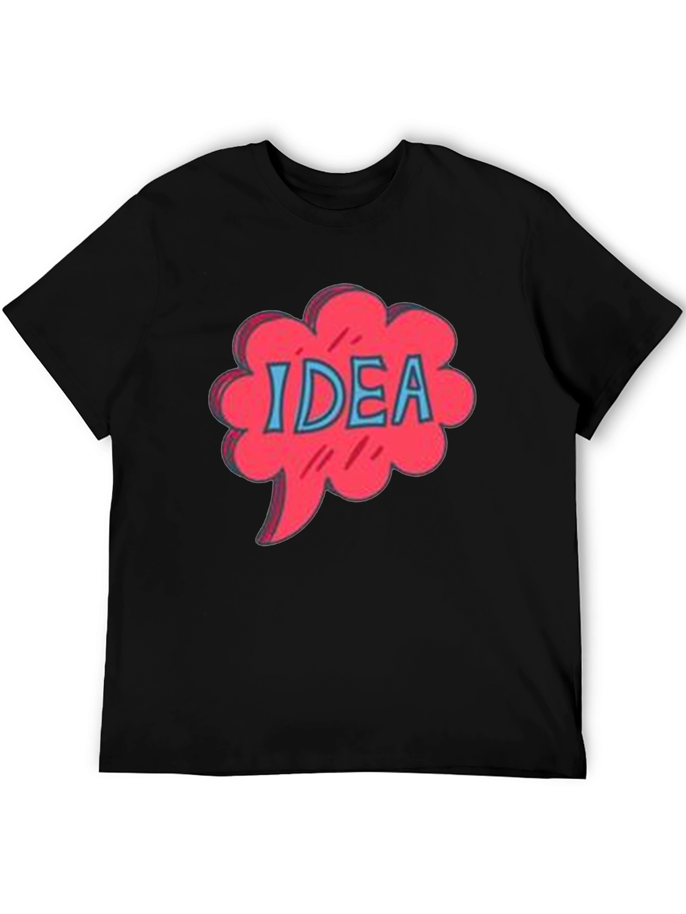 Idea Bubble Graphic Tee - Black Cotton T-Shirt