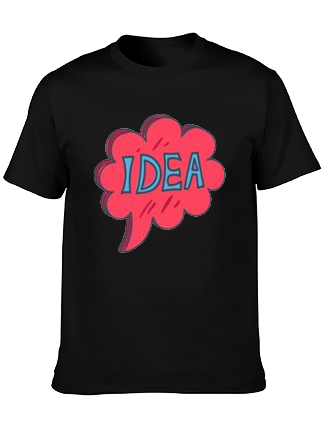 Idea Bubble Graphic Tee - Black Cotton T-Shirt