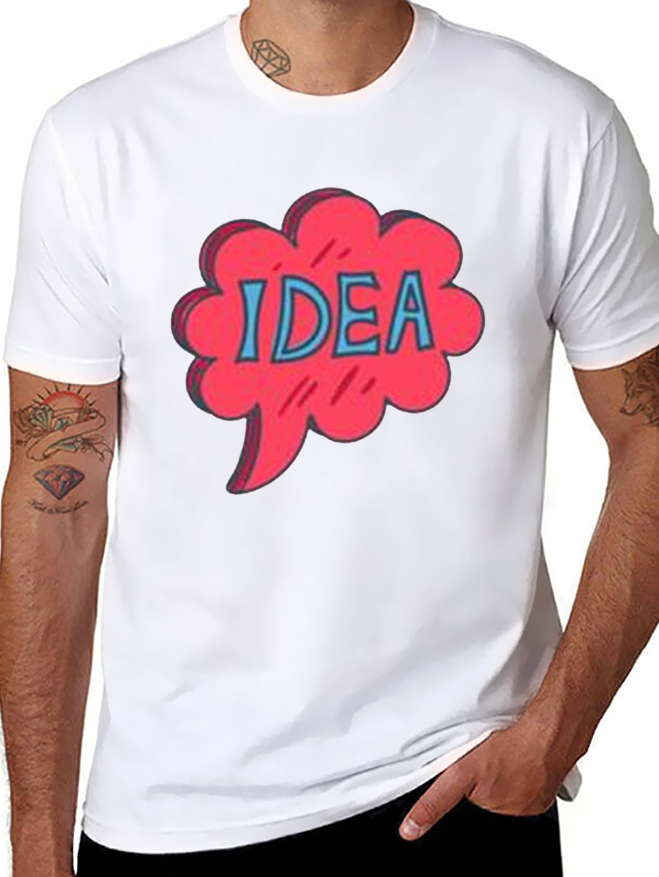 Idea Bubble Graphic Tee - Black Cotton T-Shirt