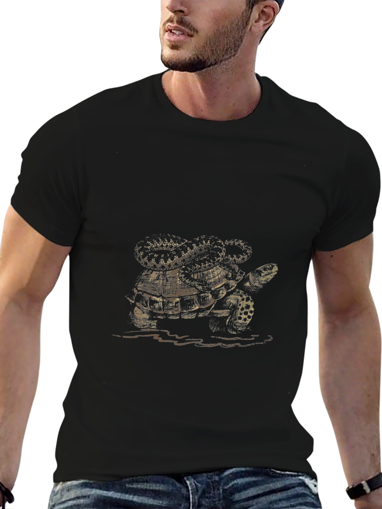 Turtle Graphic Black T-Shirt