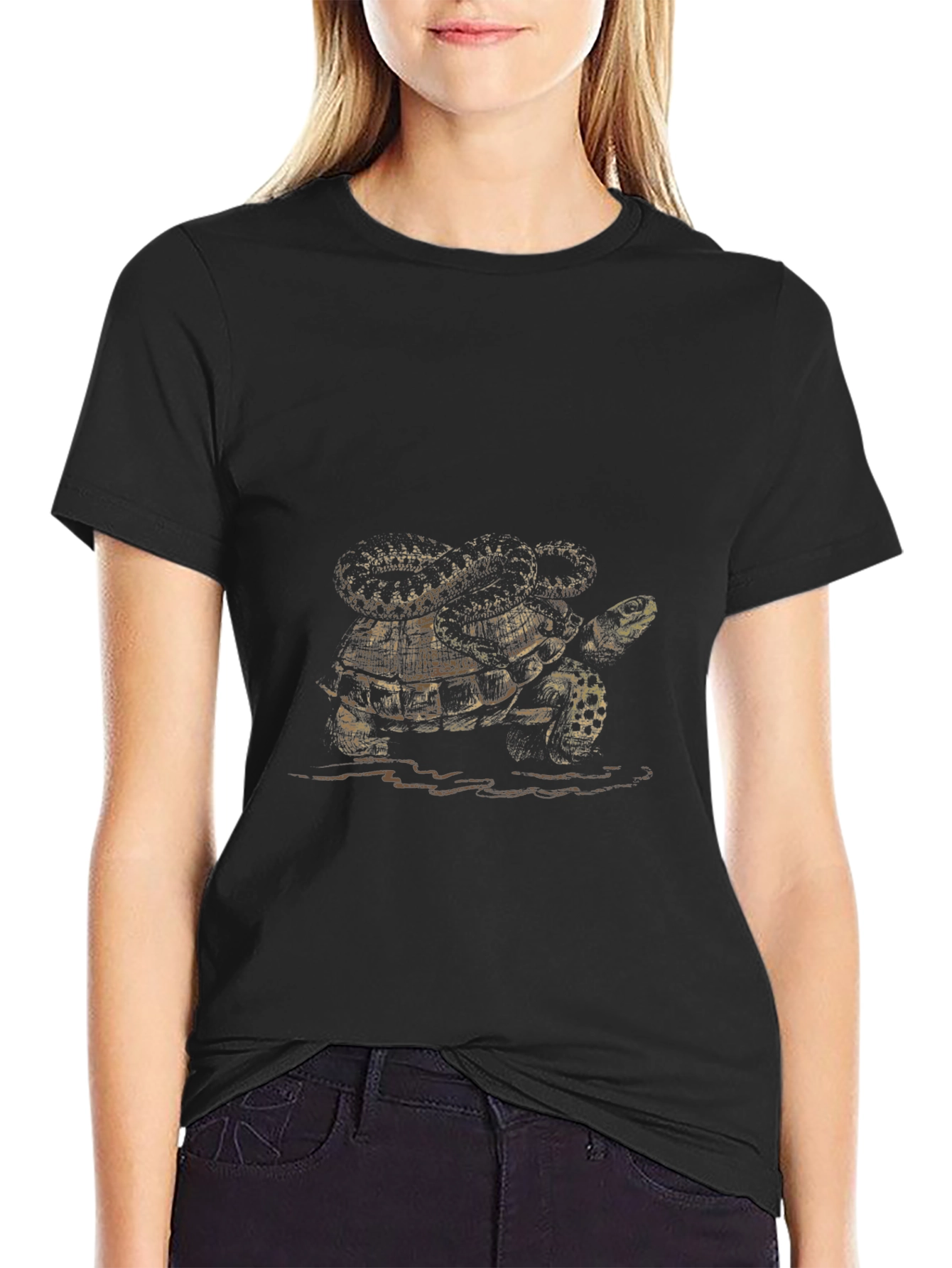 Turtle Graphic Black T-Shirt