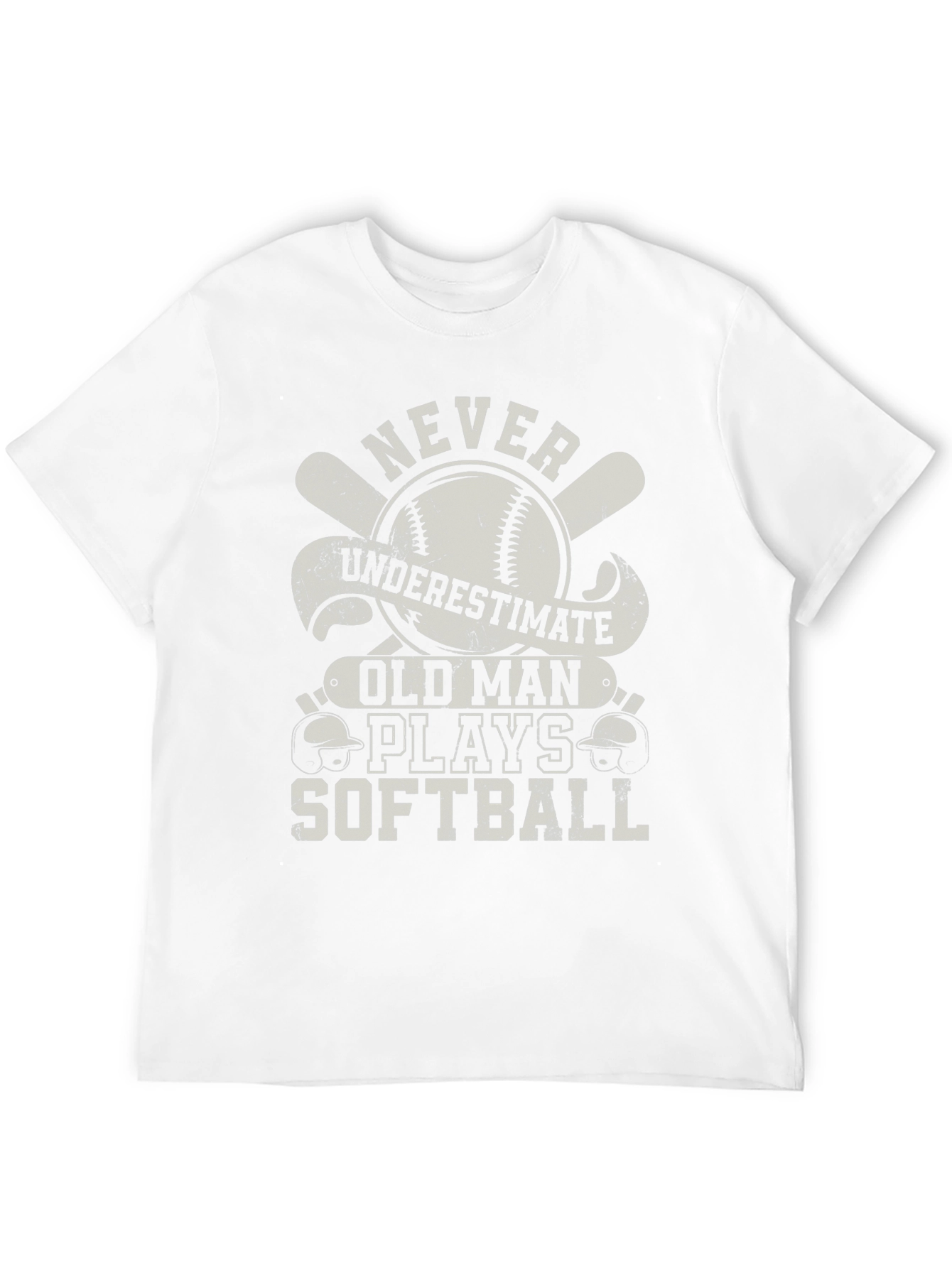 Never Underestimate Old Man Softball T-Shirt