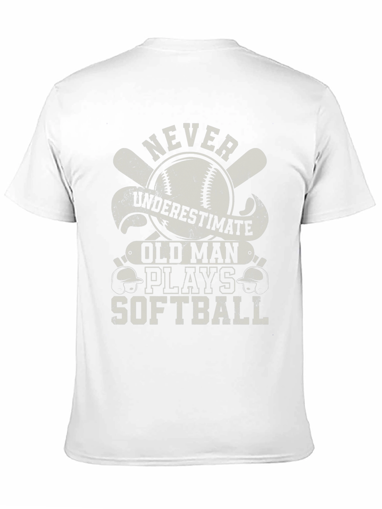 Never Underestimate Old Man Softball T-Shirt