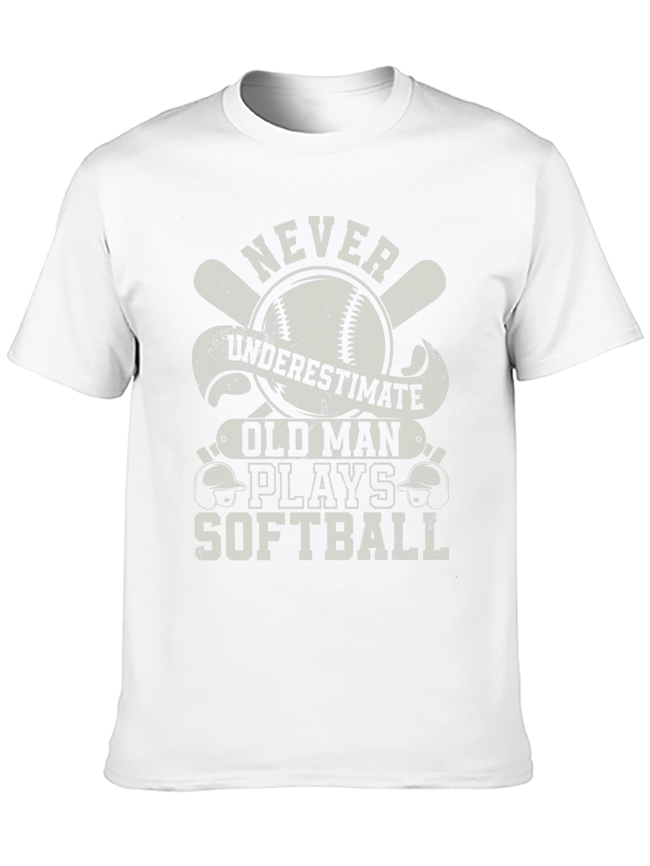 Never Underestimate Old Man Softball T-Shirt