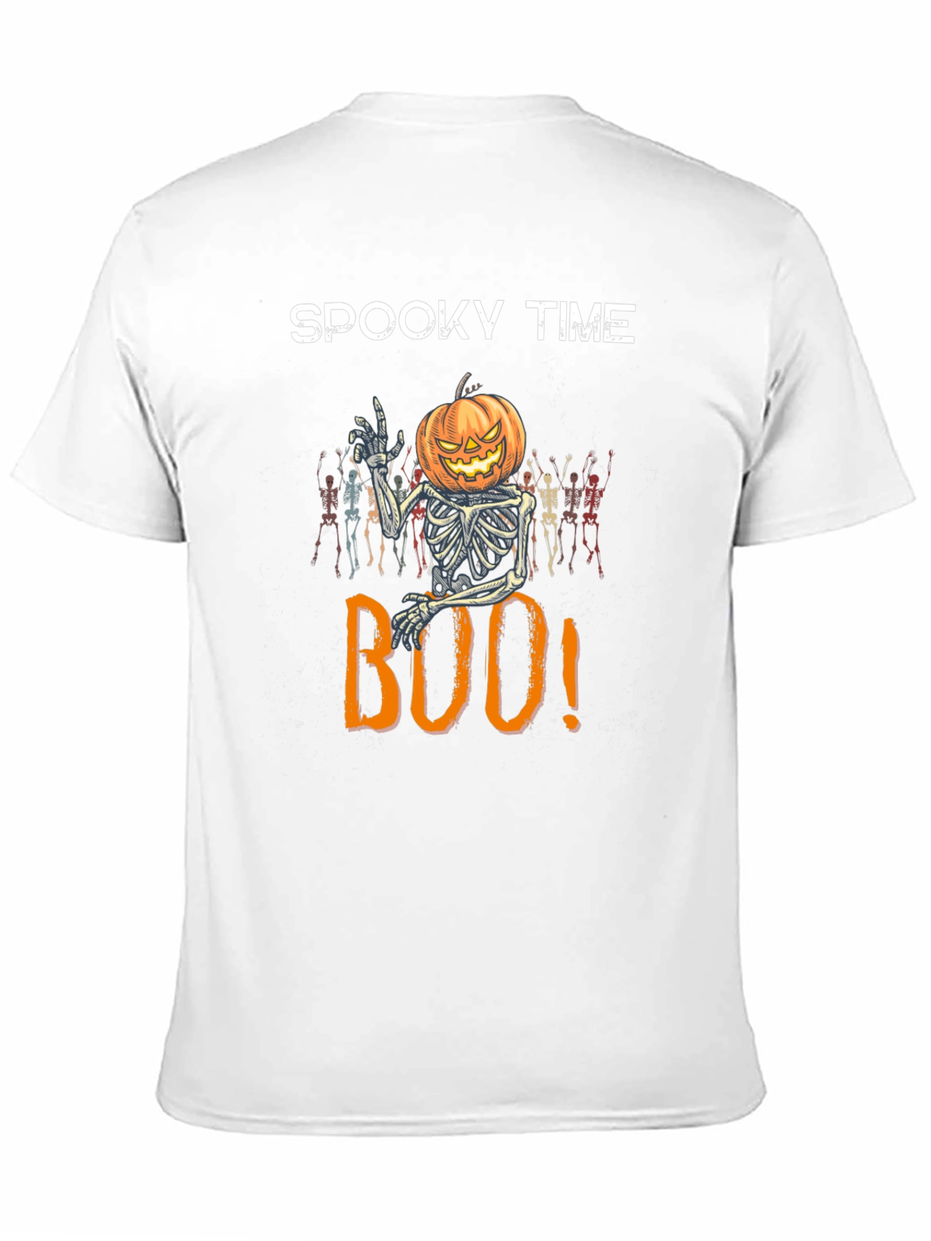Spooky Time Halloween Pumpkin Skeleton T-Shirt