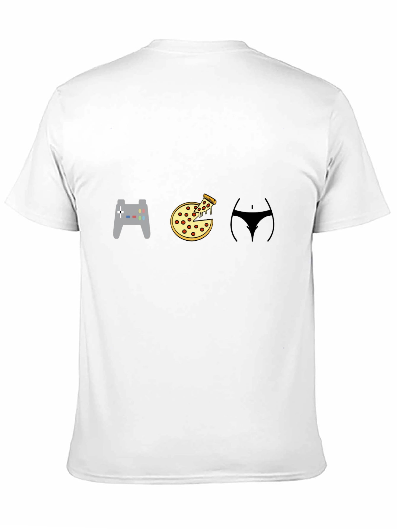 Gamer Pizza and Abs Black T-Shirt