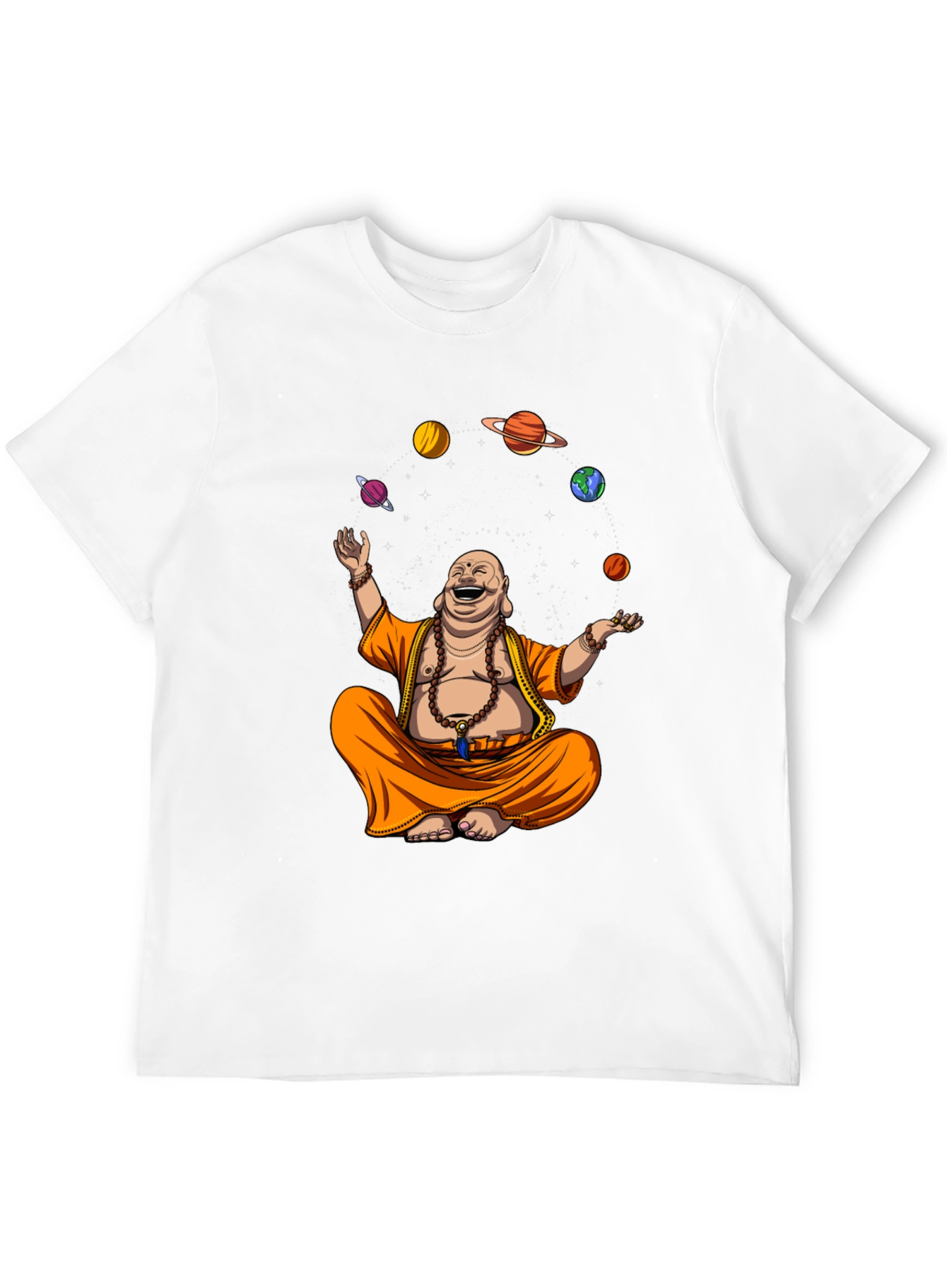 Buddha Juggling Planets Graphic Tee - Black