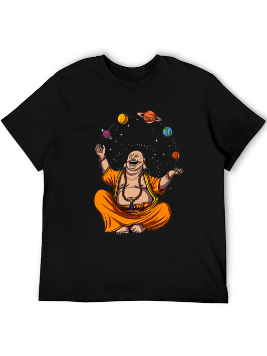Buddha Juggling Planets Graphic Tee - Black