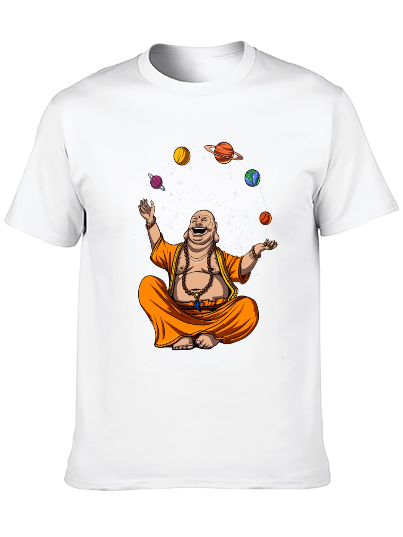 Buddha Juggling Planets Graphic Tee - Black