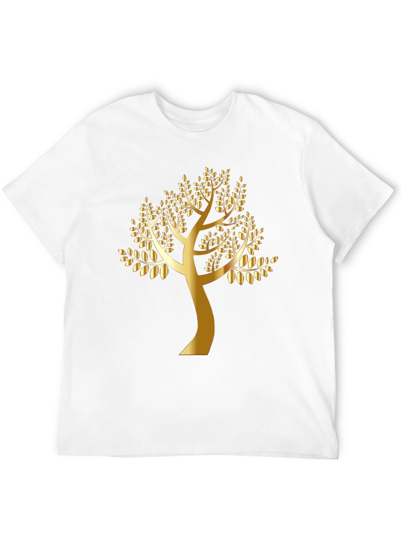 Golden Tree Black T-Shirt - Nature Inspired Design