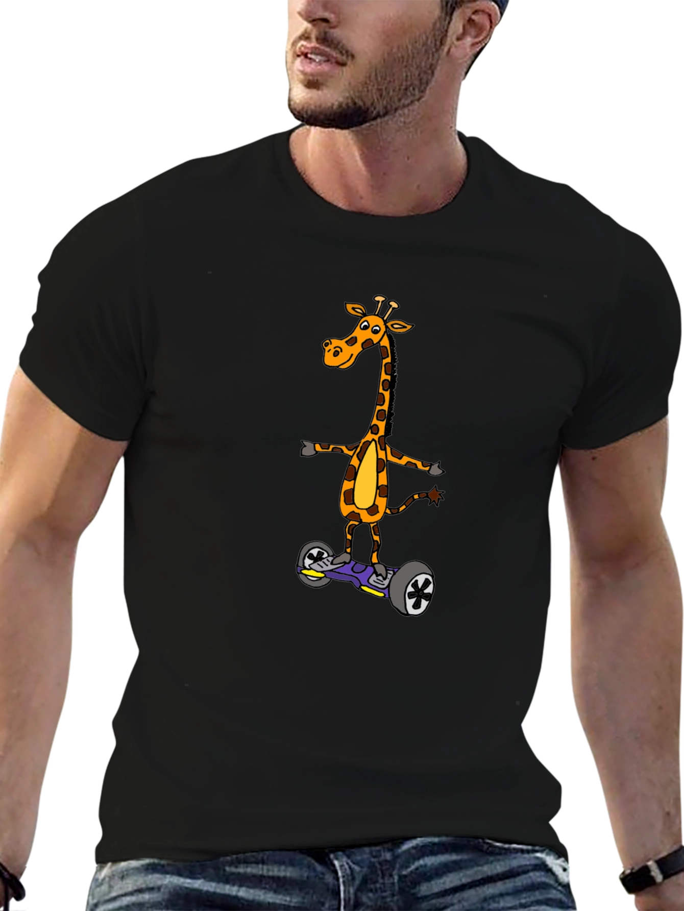 Giraffe on Hoverboard T-Shirt