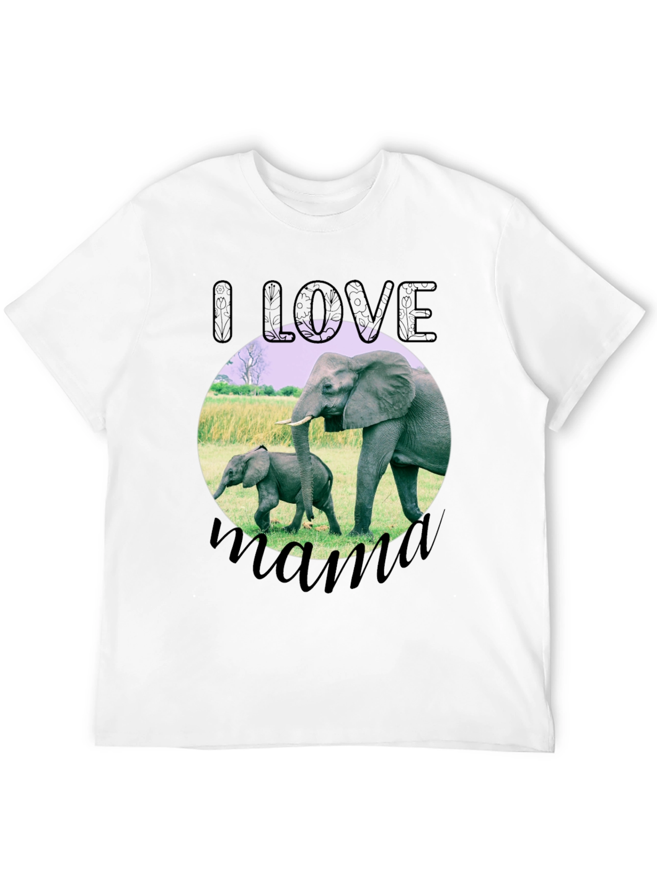 I Love Mama Elephant Graphic T-Shirt