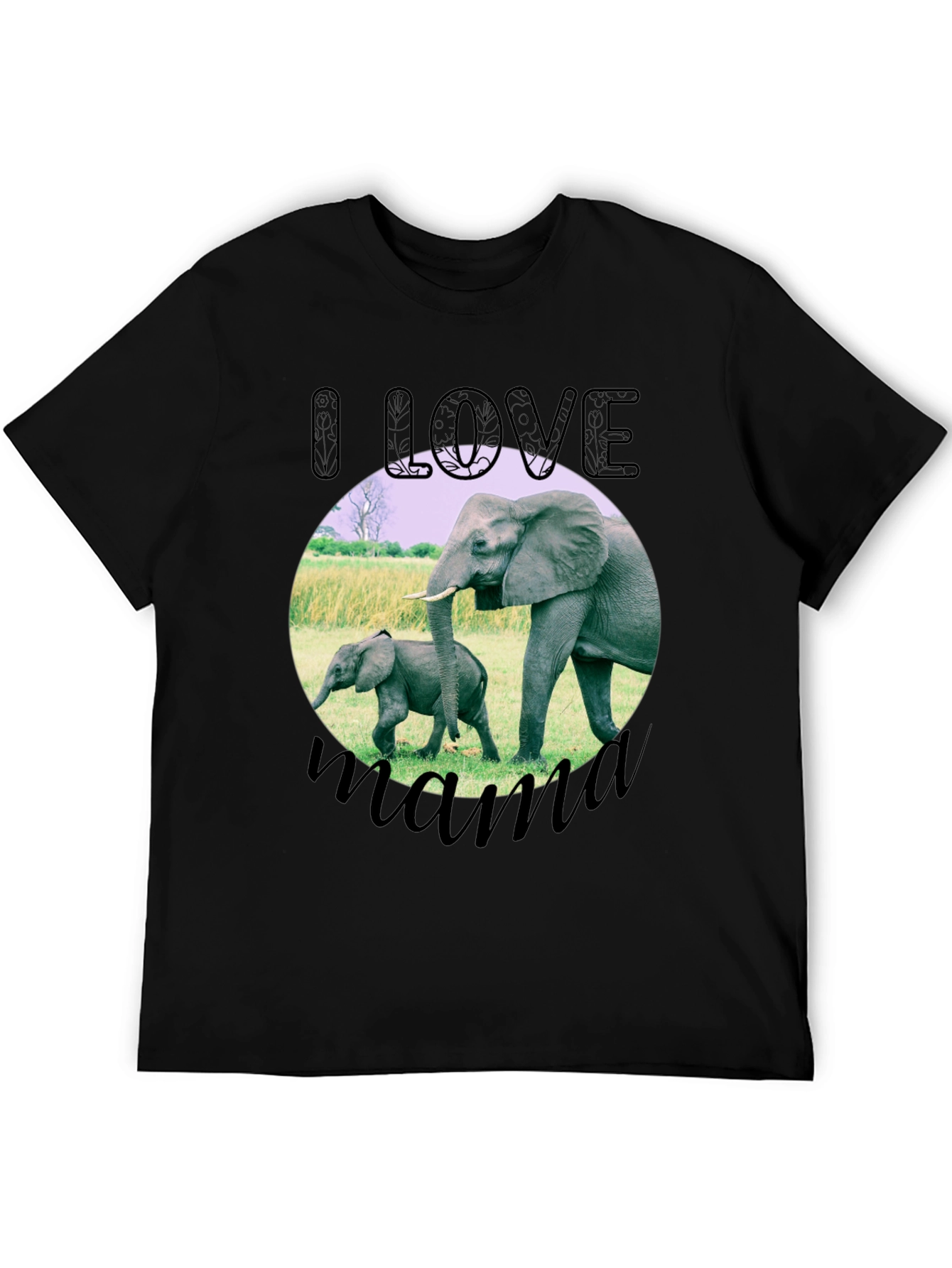 I Love Mama Elephant Graphic T-Shirt