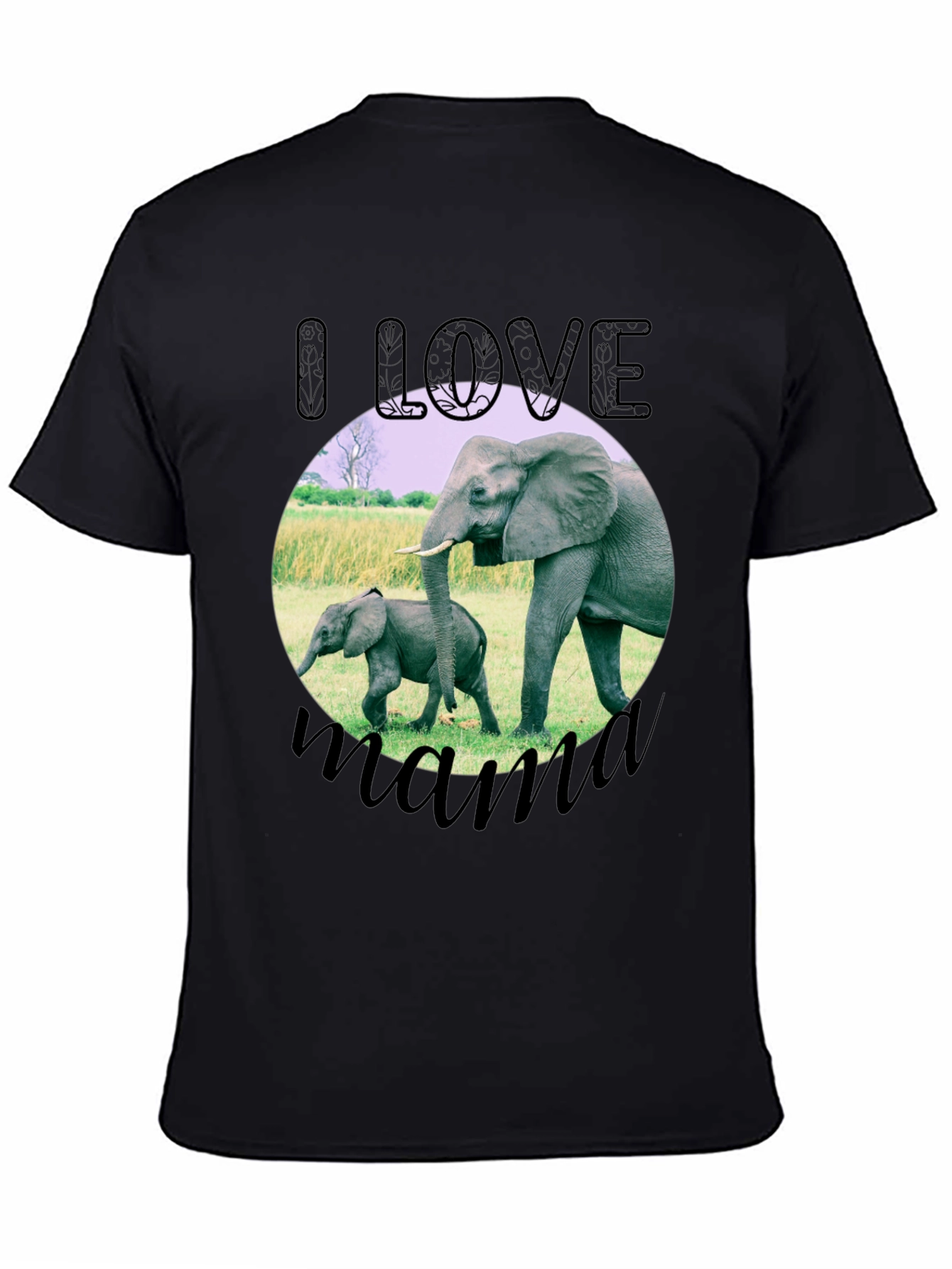 I Love Mama Elephant Graphic T-Shirt