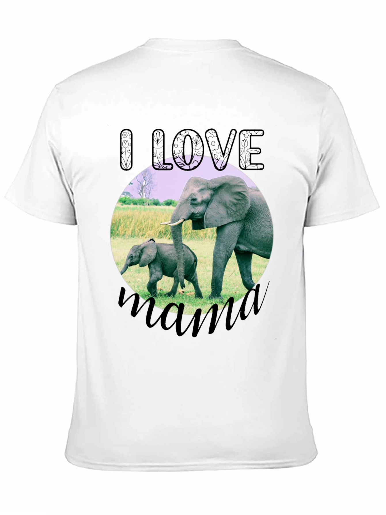 I Love Mama Elephant Graphic T-Shirt