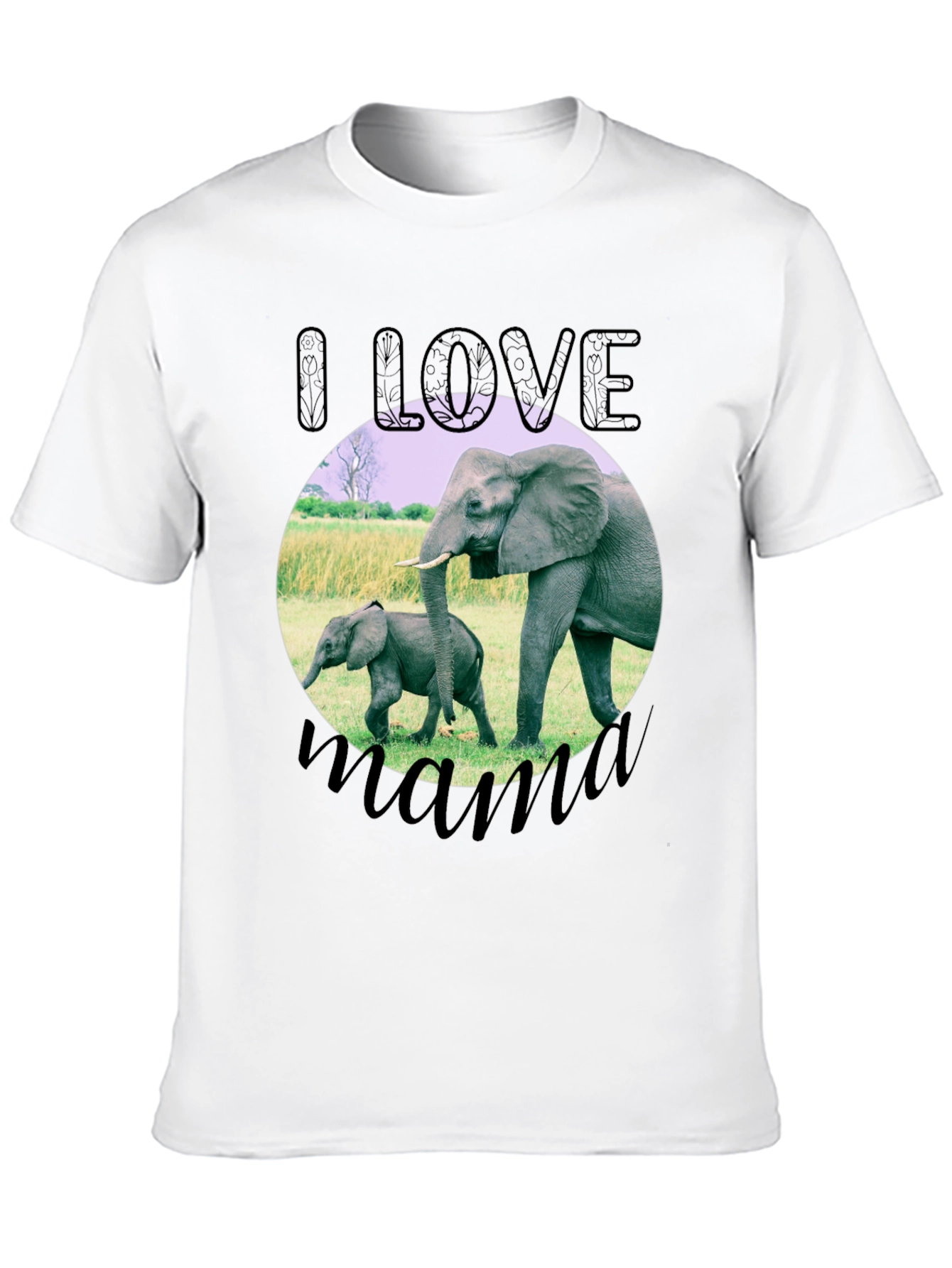 I Love Mama Elephant Graphic T-Shirt