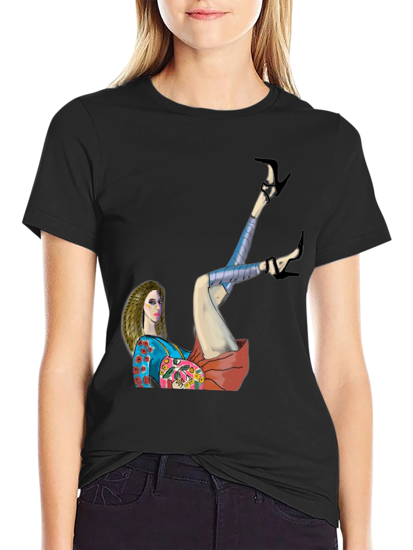 Artsy Woman Graphic Tee - Stylish Cotton T-Shirt