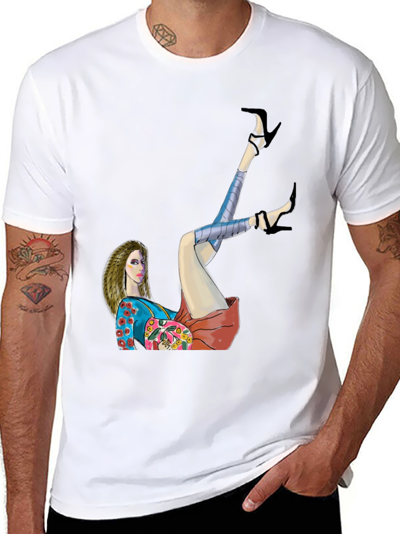 Artsy Woman Graphic Tee - Stylish Cotton T-Shirt
