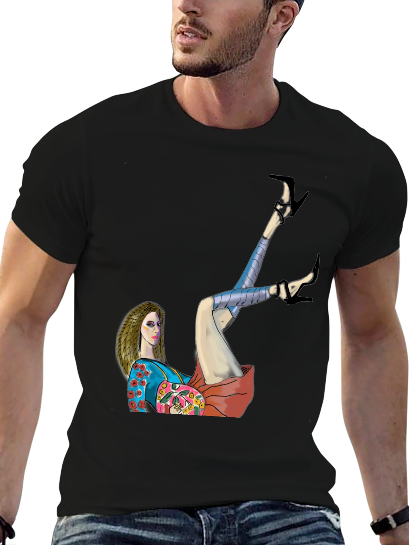 Artsy Woman Graphic Tee - Stylish Cotton T-Shirt