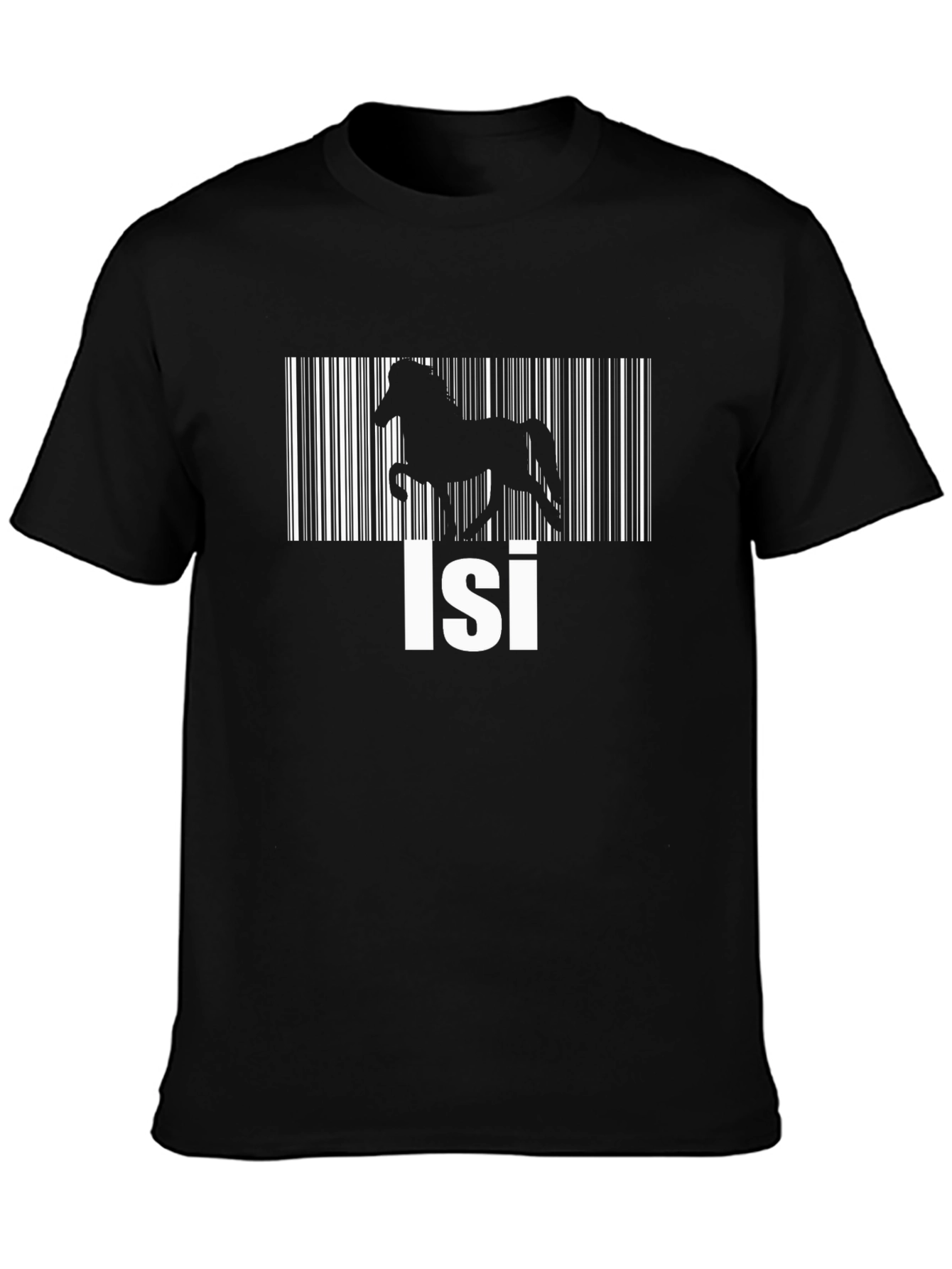 Isi Horse Barcode T-Shirt - Black Unisex Tee