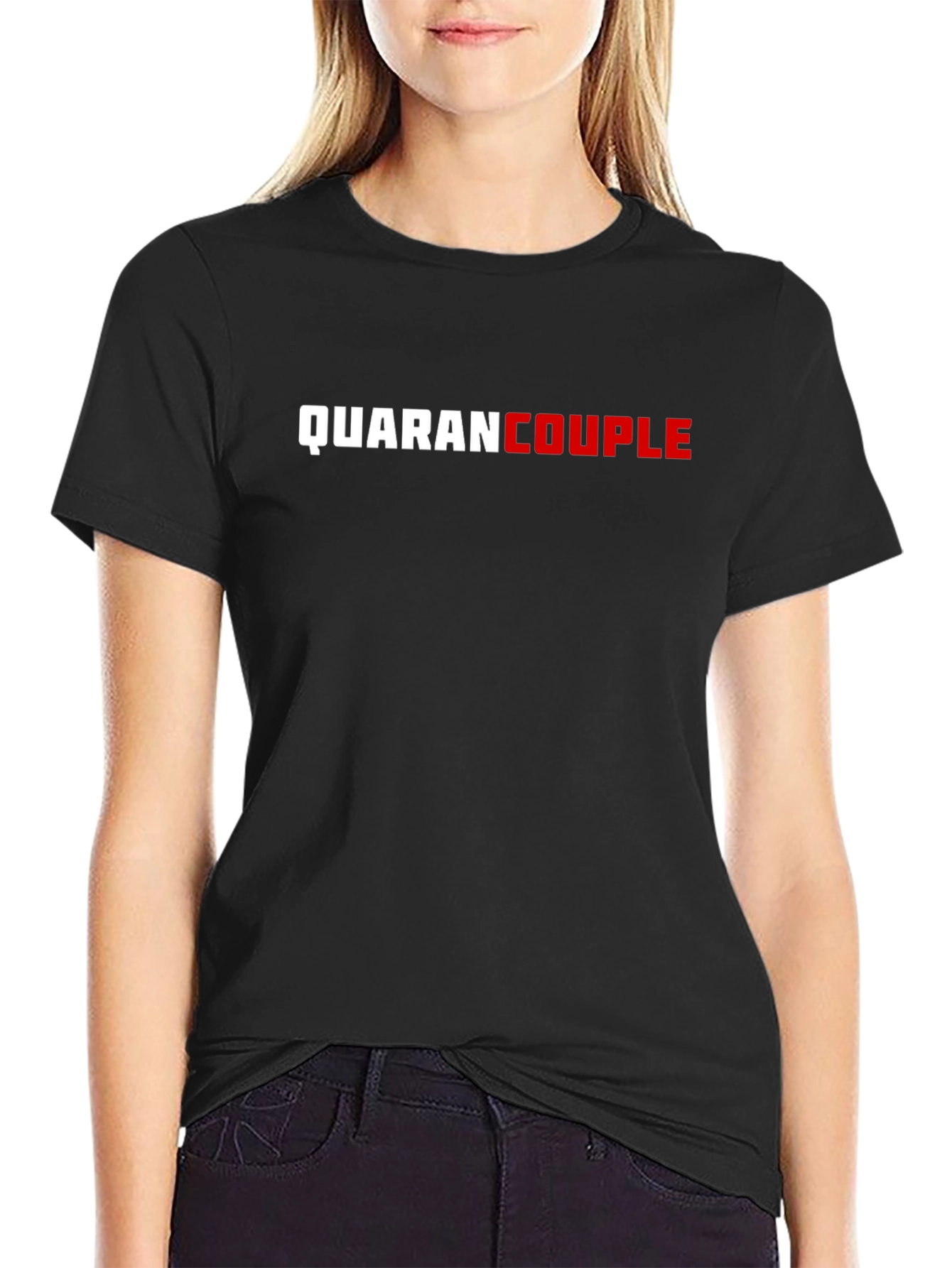 QuaranCouple T-Shirt - Black Cotton Blend