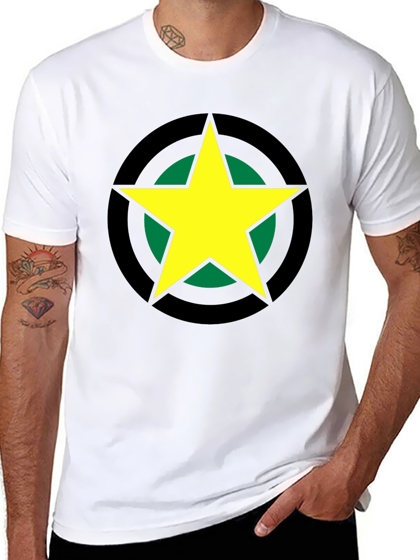 Bold Star Graphic Tee - Black
