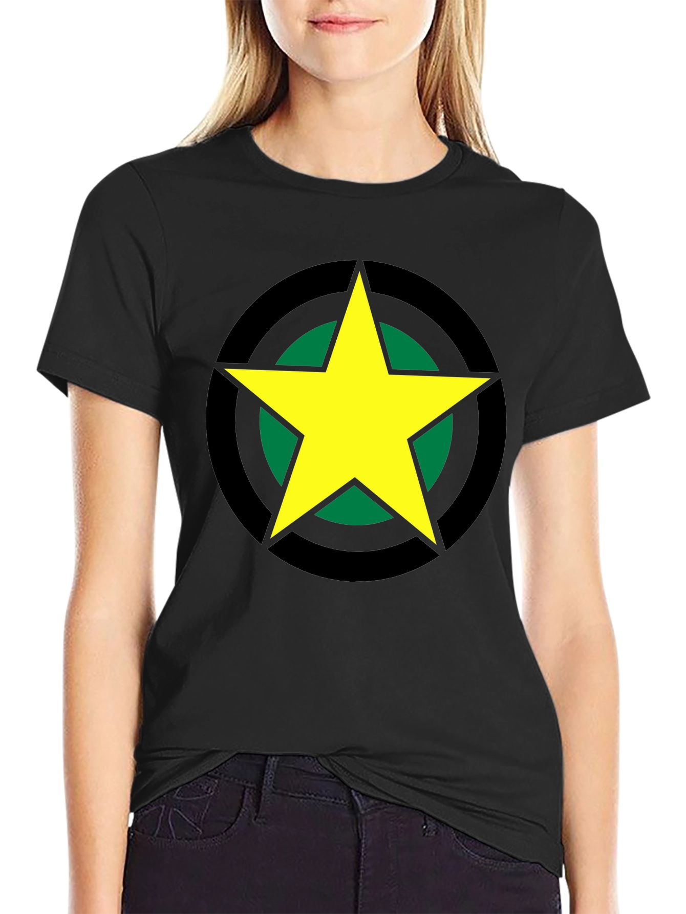 Bold Star Graphic Tee - Black