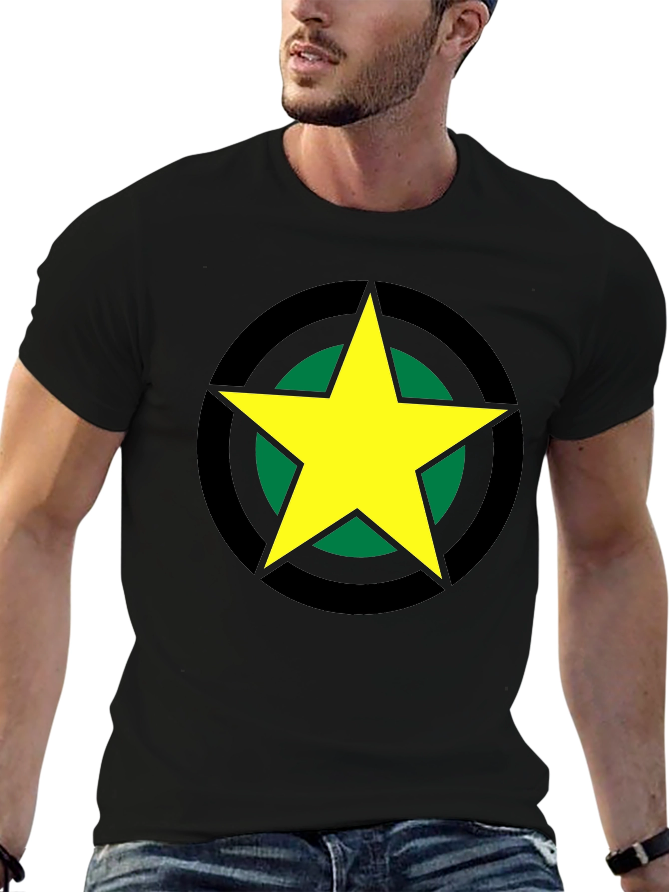 Bold Star Graphic Tee - Black