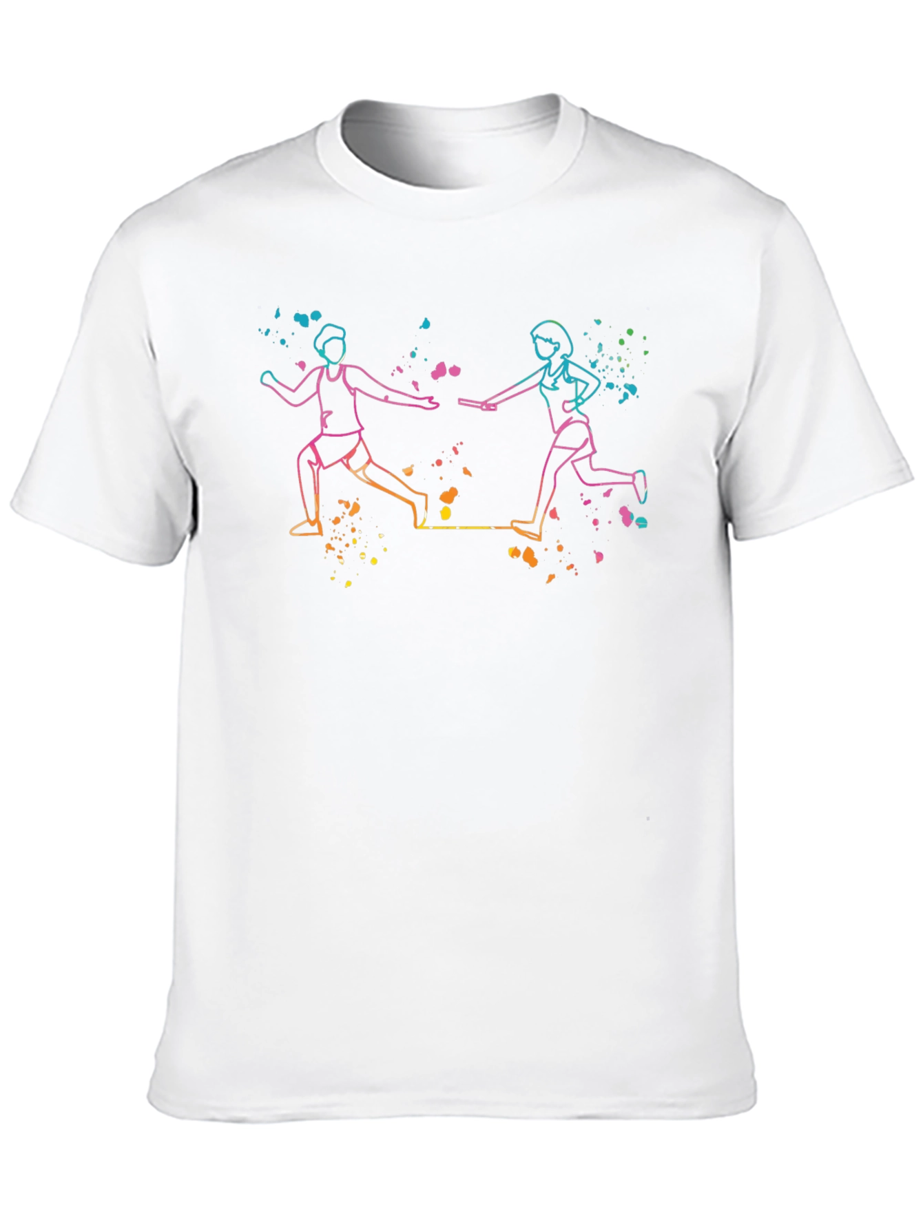 Relay Race Graphic Tee - Black Cotton Blend