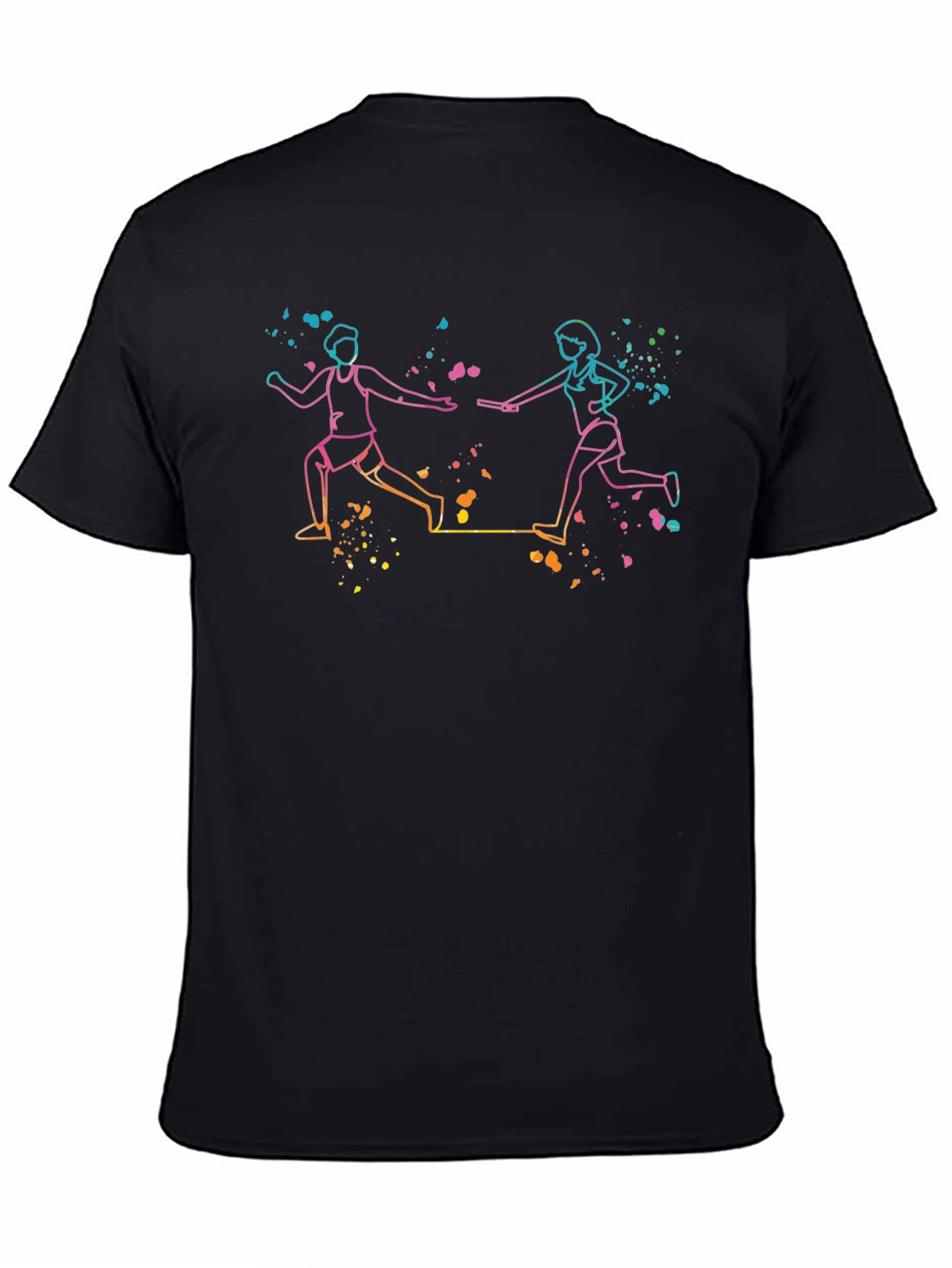 Relay Race Graphic Tee - Black Cotton Blend
