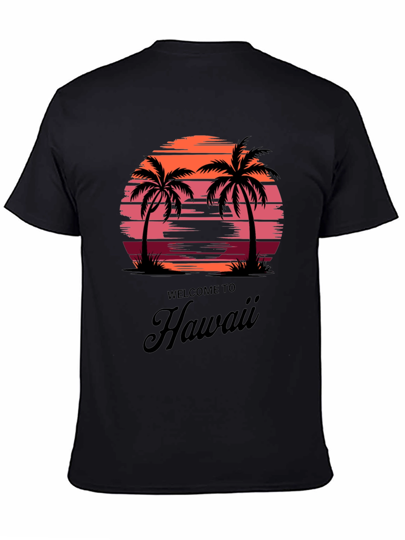 Hawaii Sunset Palm Tree Graphic Tee