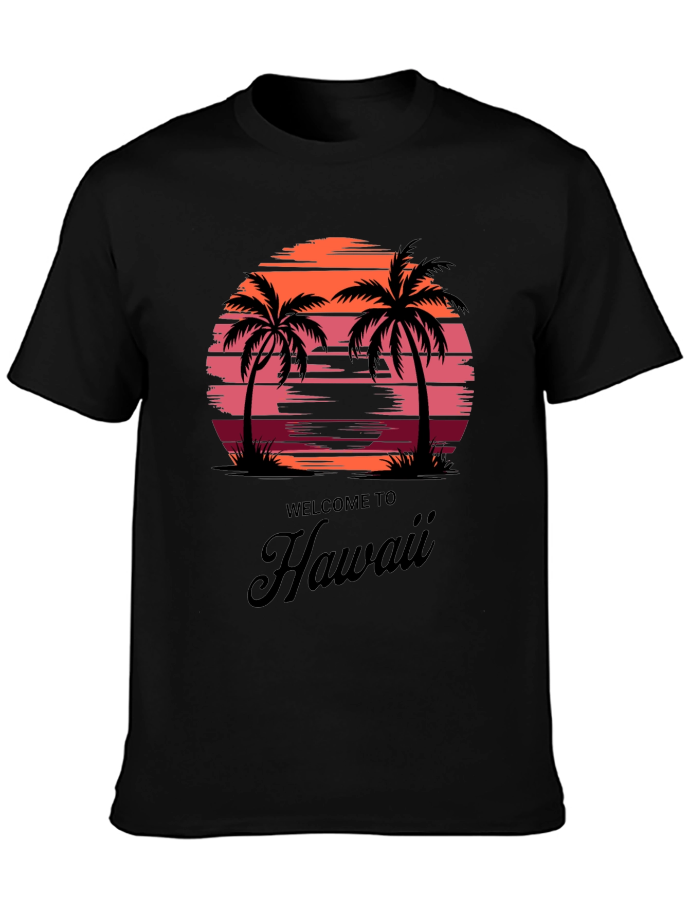 Hawaii Sunset Palm Tree Graphic Tee