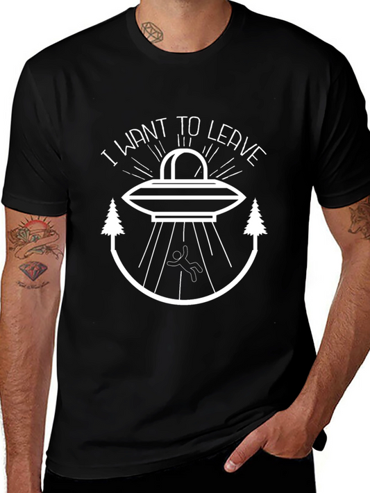 I Want To Leave UFO Abduction Graphic T-Shirt