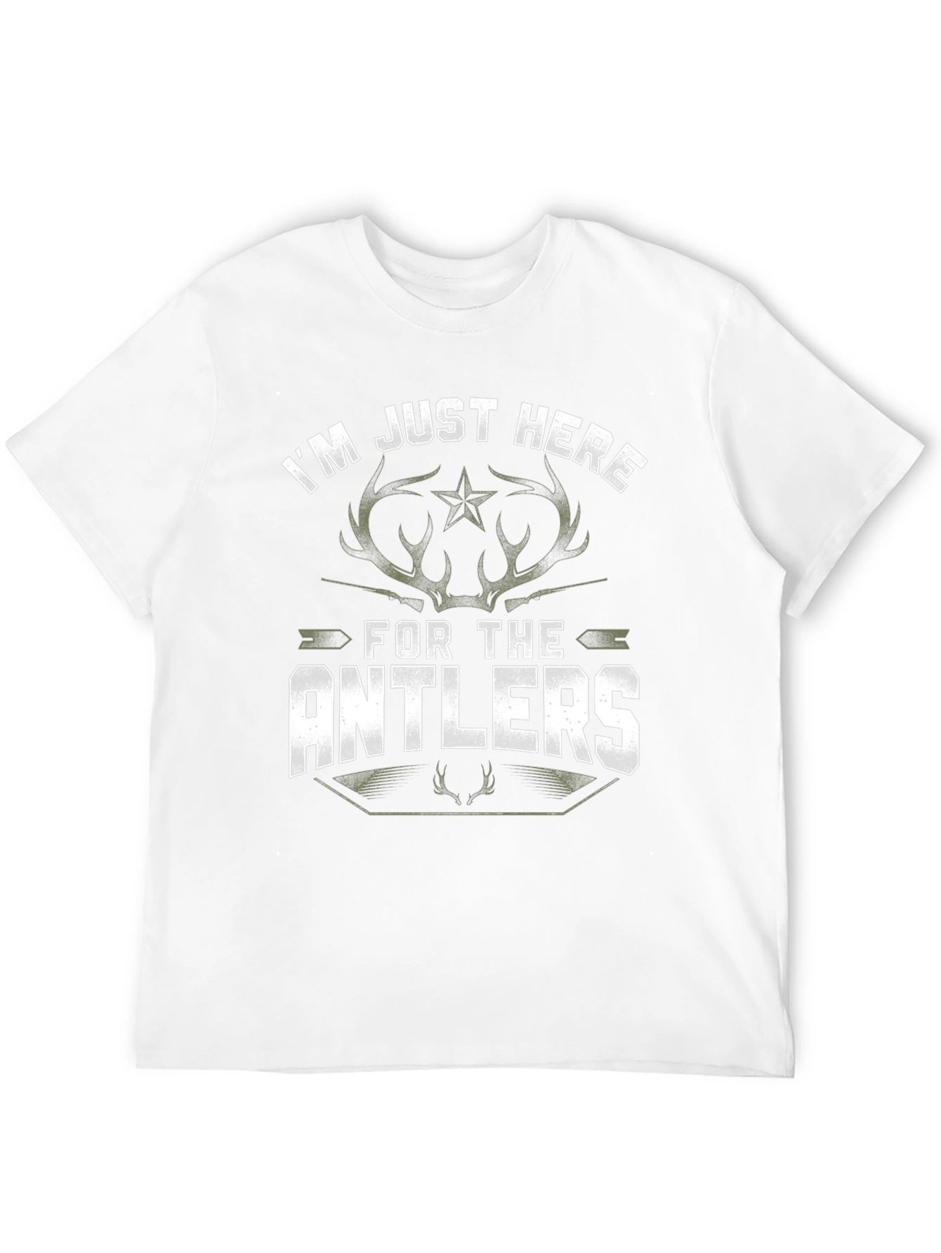 Im Just Here for the Antlers Black T-Shirt